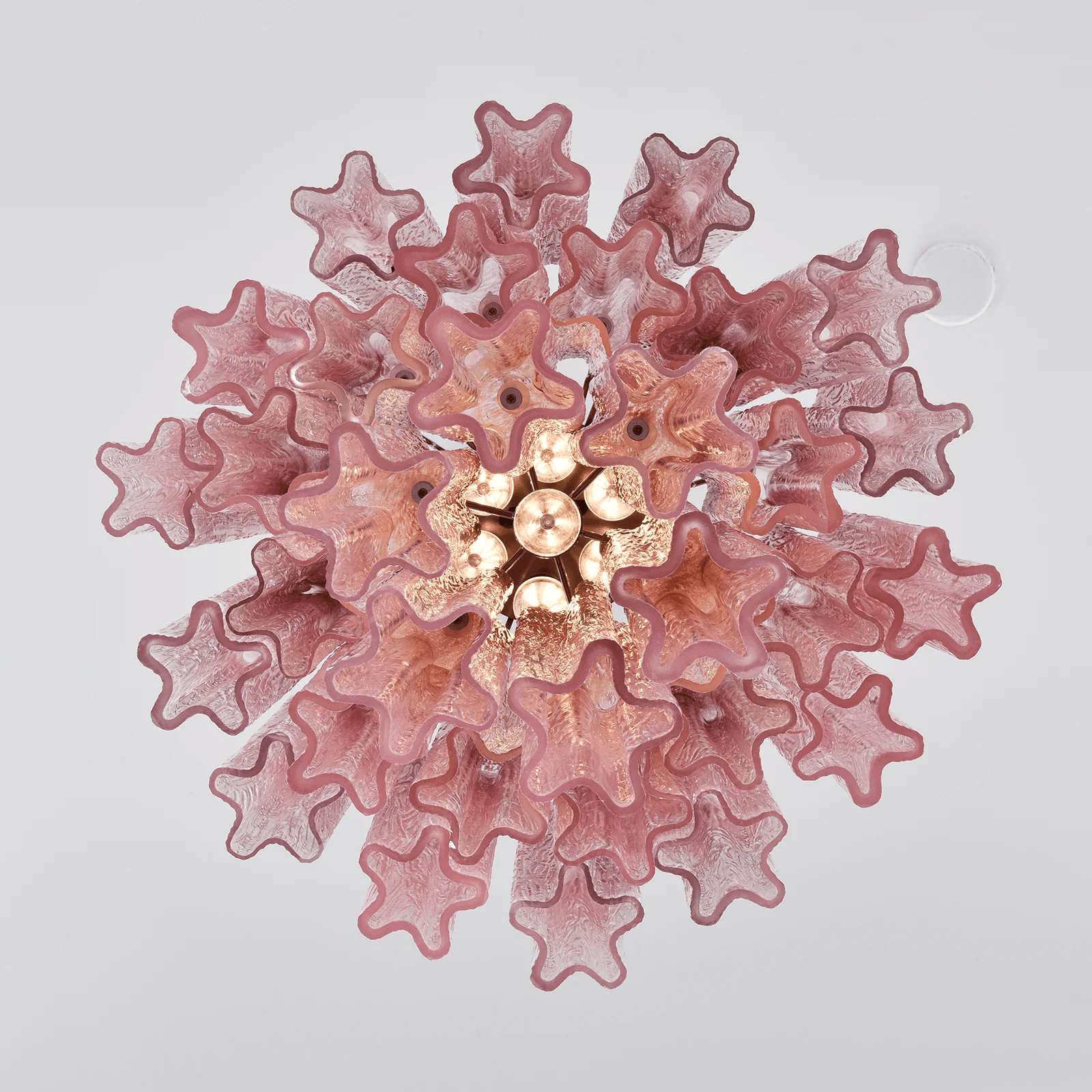 Aurora Chandelier Rose Gradient Murano Glass Tiered-Neutral Decor