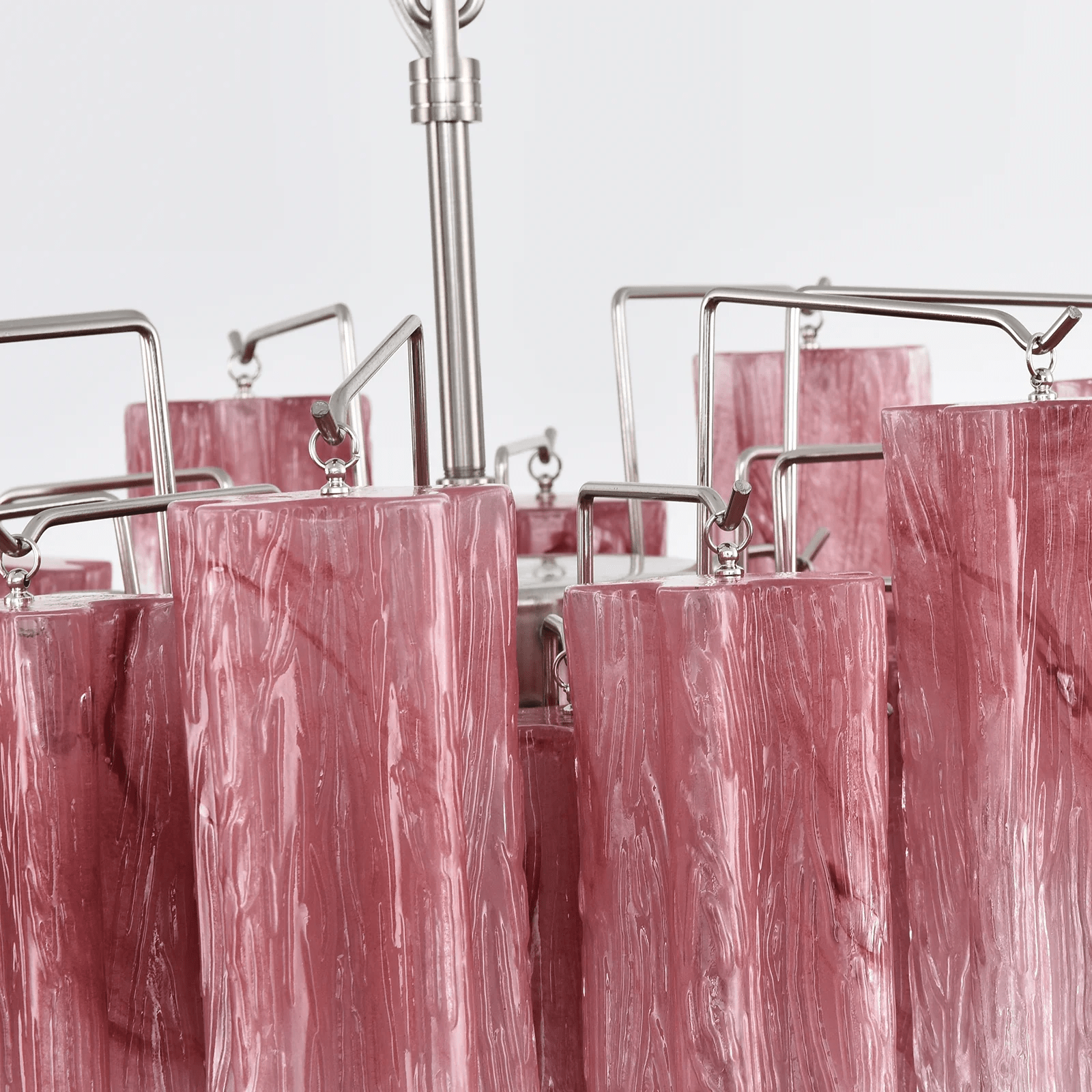Aurora Chandelier Rose Gradient Murano Glass Tiered-Neutral Decor