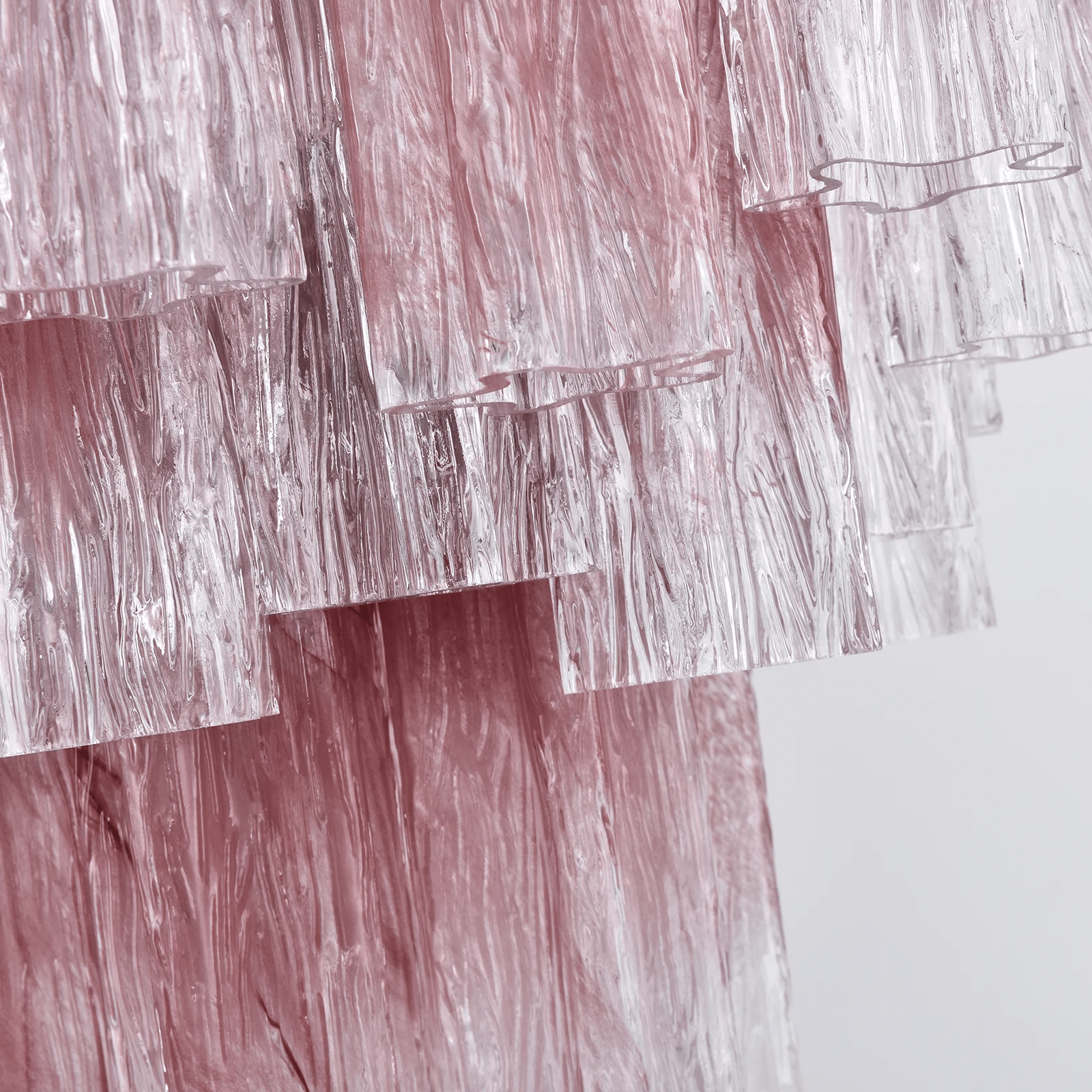 Aurora Chandelier Rose Gradient Murano Glass Tiered-Neutral Decor