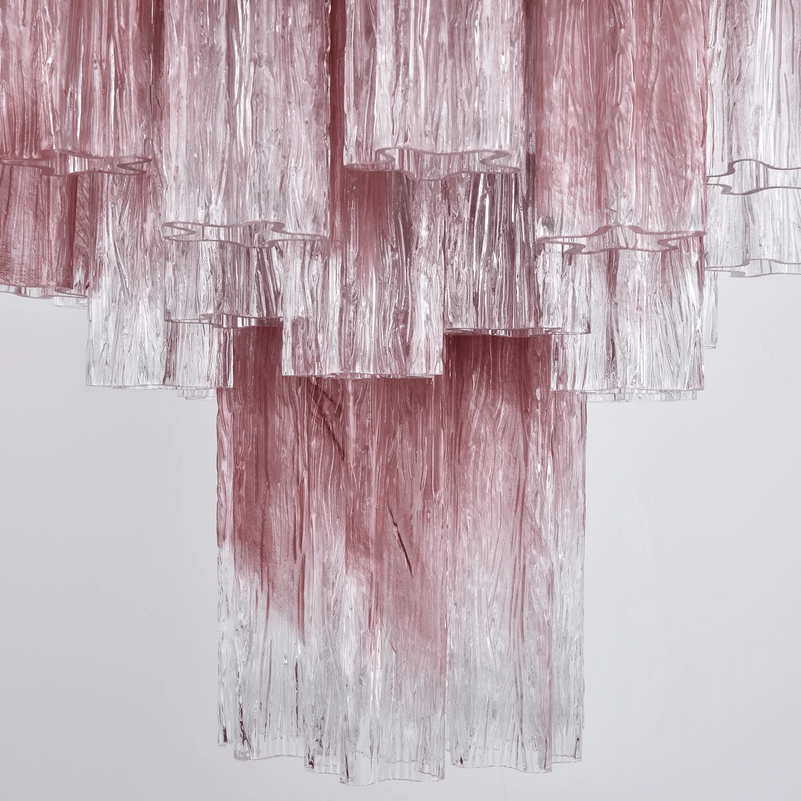 Aurora Chandelier Rose Gradient Murano Glass Tiered-Neutral Decor