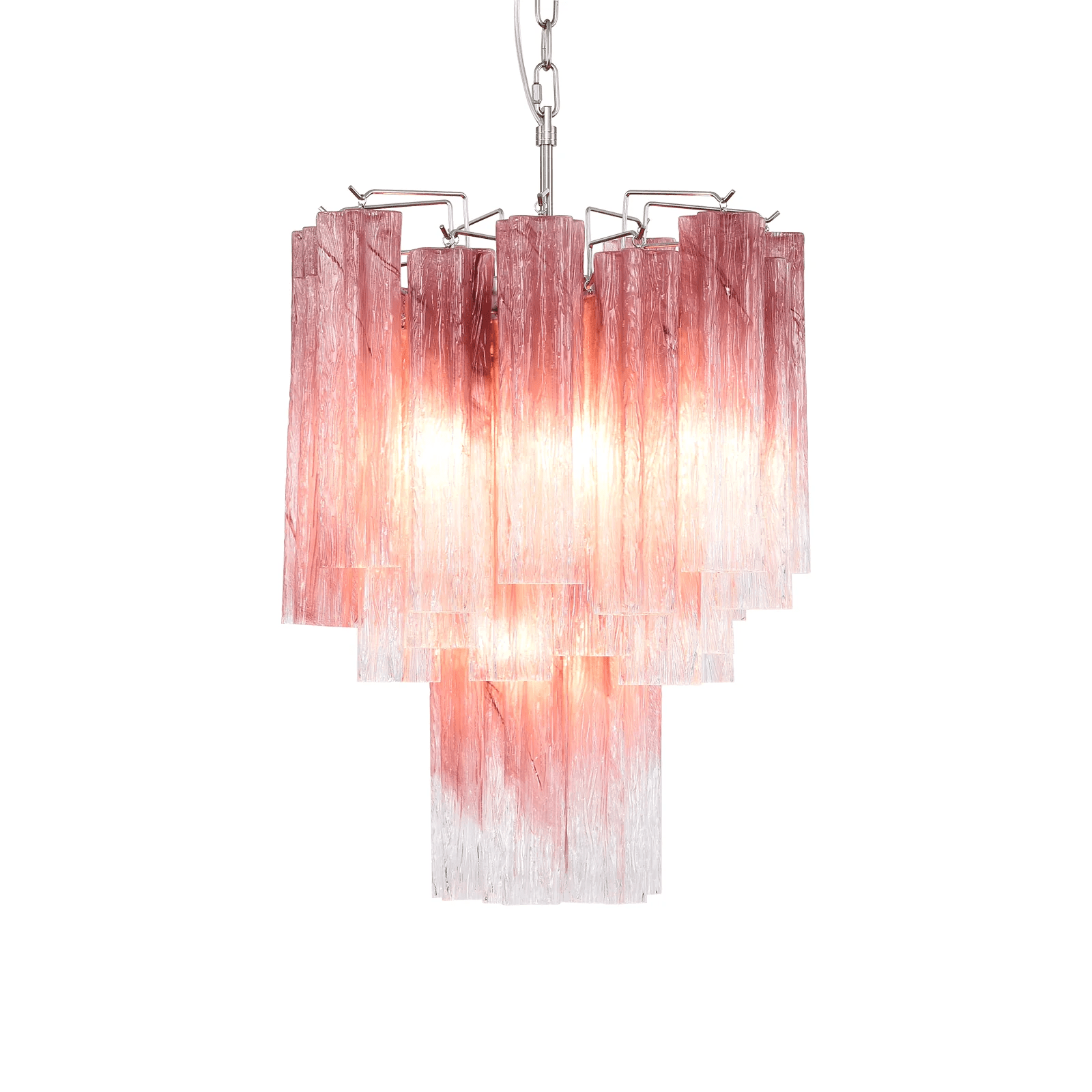 Aurora Chandelier Rose Gradient Murano Glass Tiered-Neutral Decor