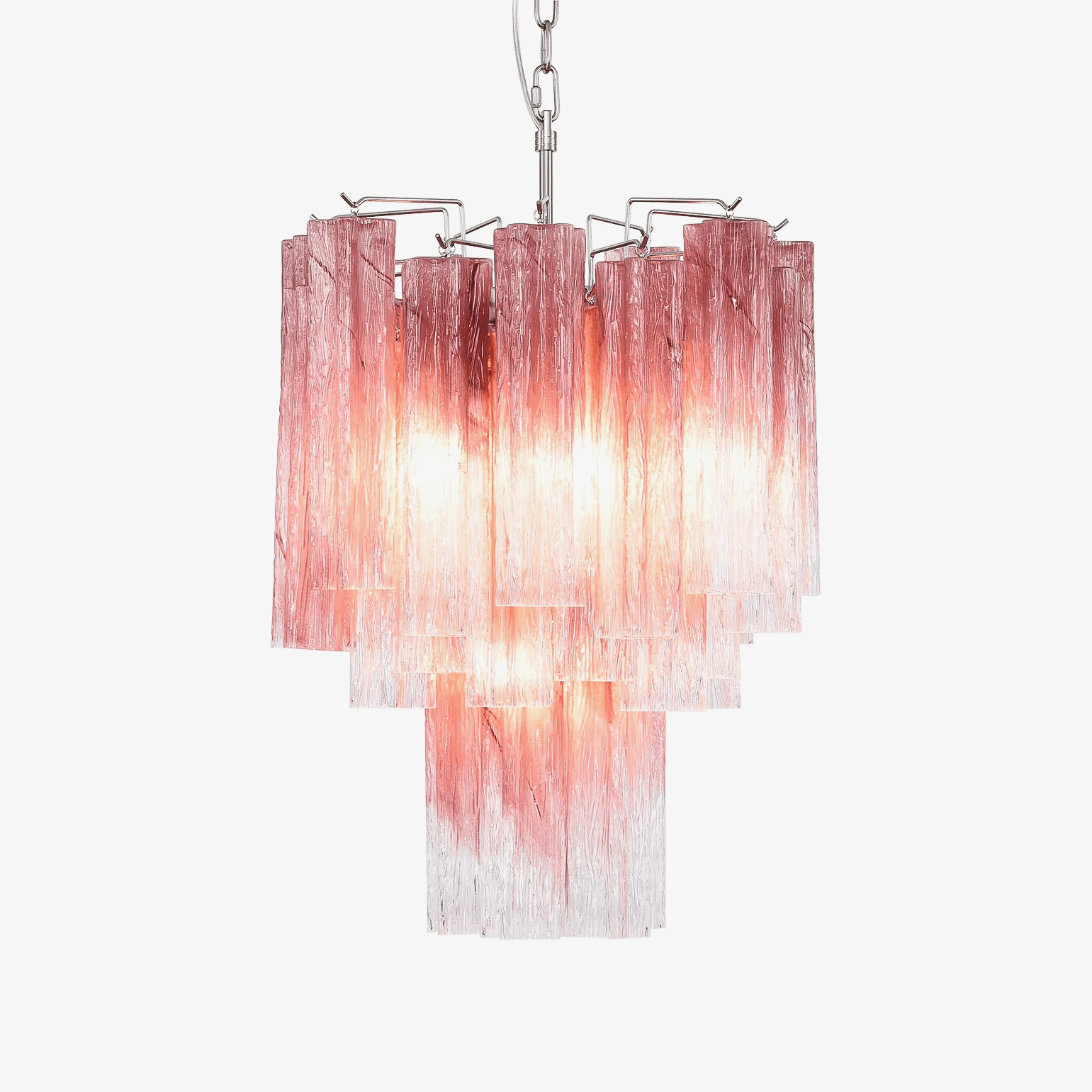 Aurora Chandelier Rose Gradient Murano Glass Tiered-Neutral Decor