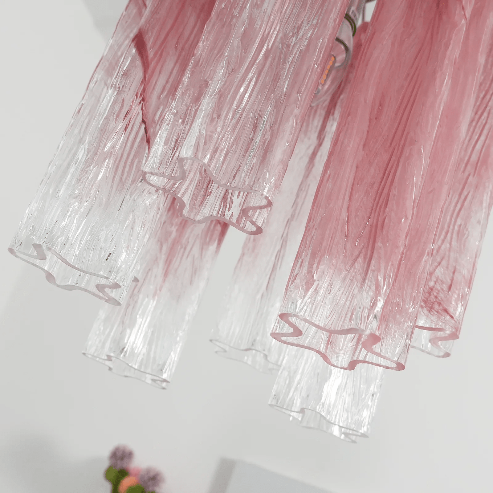 Aurora Chandelier Pink Gradient Murano Glass-Neutral Decor
