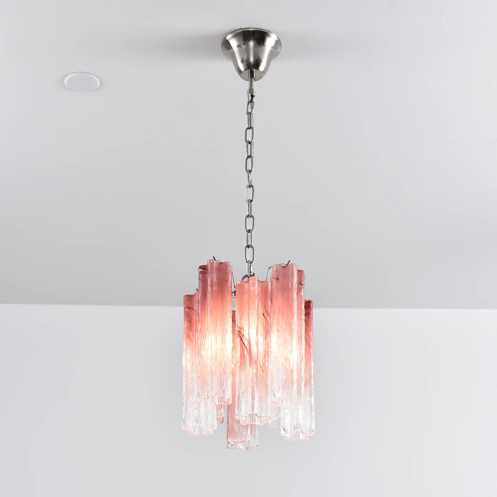 Aurora Chandelier Pink Gradient Murano Glass-Neutral Decor