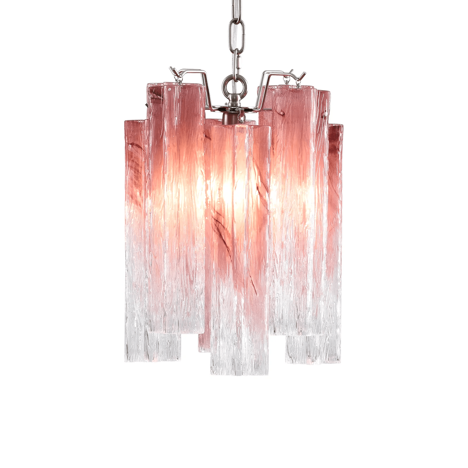 Aurora Chandelier Pink Gradient Murano Glass-Neutral Decor