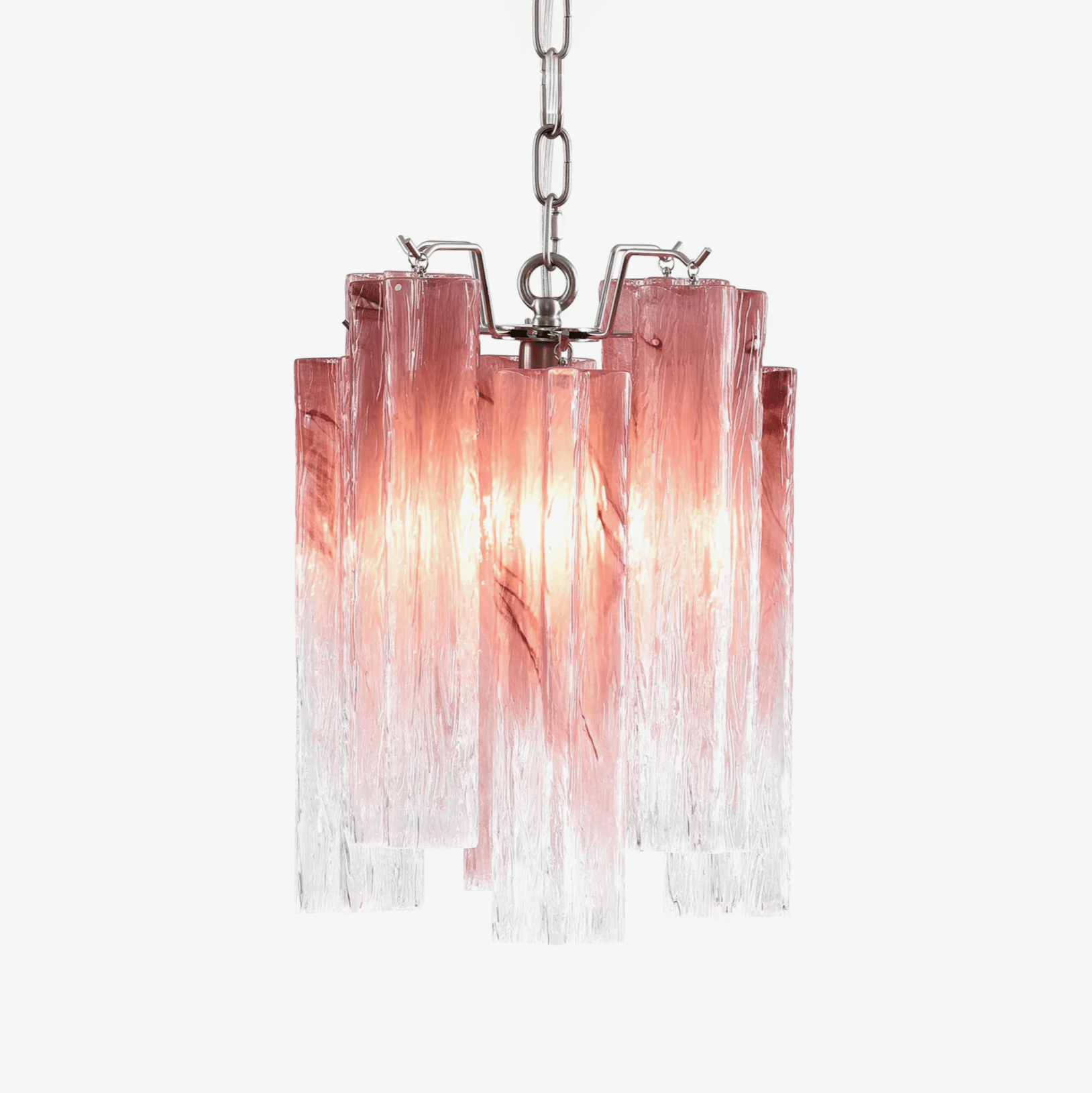 Aurora Chandelier Pink Gradient Murano Glass-Neutral Decor