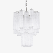 Aurora Chandelier Clear Murano Glass Tube Tiered Modern-Neutral Decor