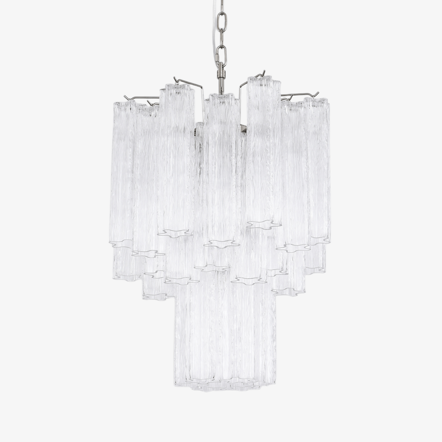 Aurora Chandelier Clear Murano Glass Tube Tiered Modern-Neutral Decor