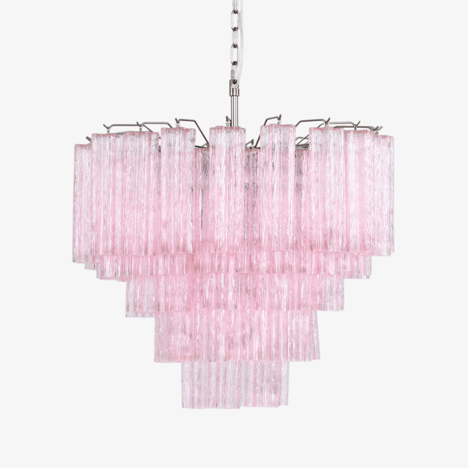 Aurora Chandelier Pink Glass Multi-Tier Romantic Glow-Neutral Decor