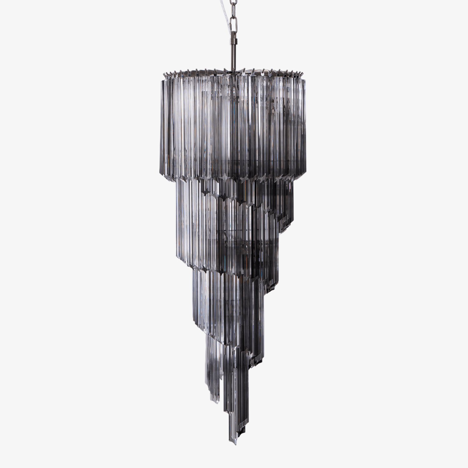Aurora Chandelier Smoked Glass Spiral-Neutral Decor