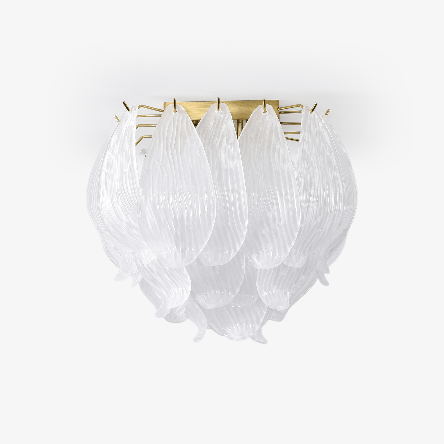 Aurora Ceiling Lamp Murano Petal Hand-Blown Glass Flushmount-Neutral Decor