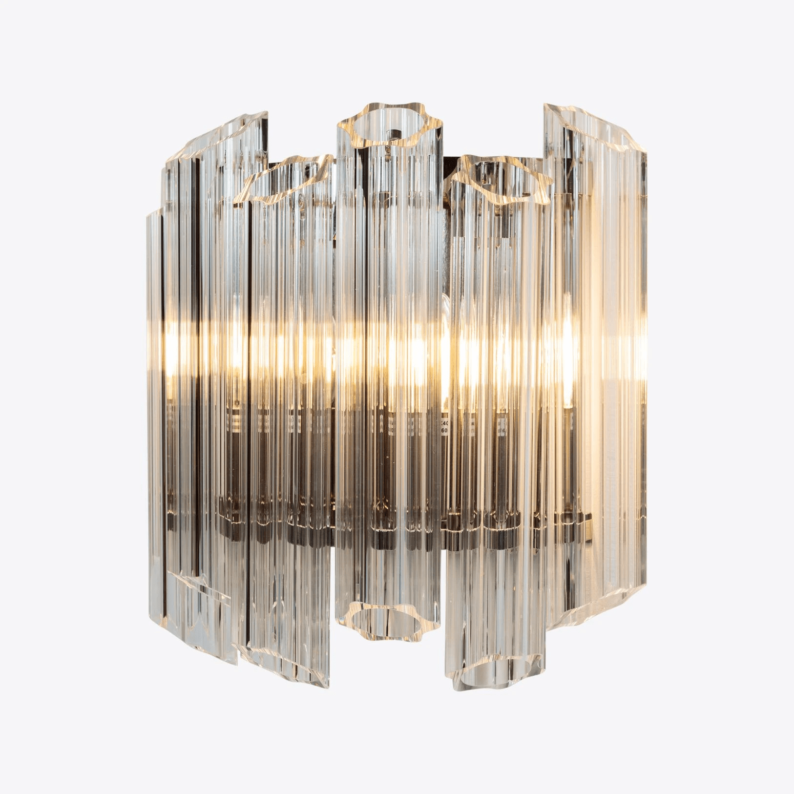 Aurora Wall Lamp Clear Murano Glass Tube Cascade-Neutral Decor