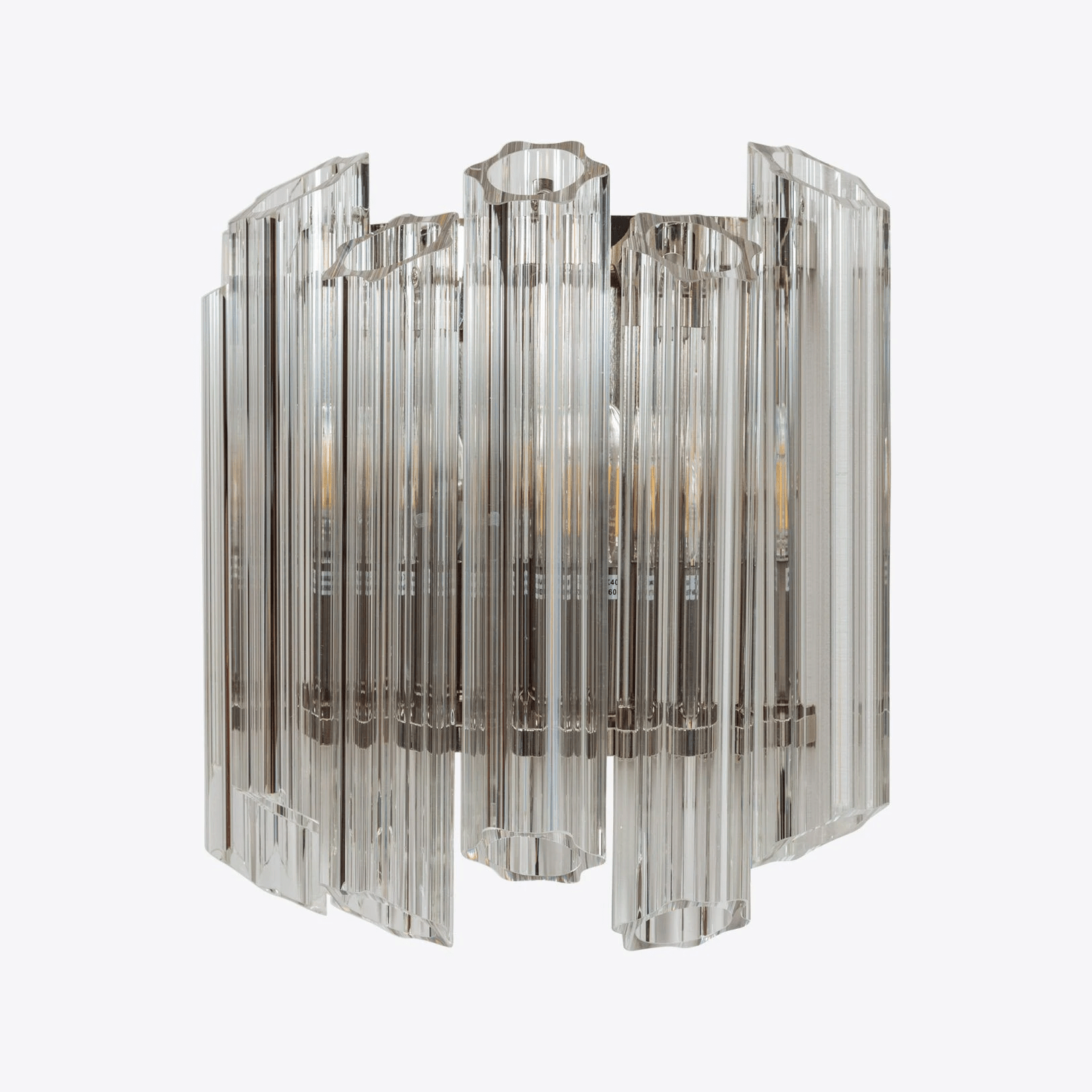 Aurora Wall Lamp Clear Murano Glass Tube Cascade-Neutral Decor