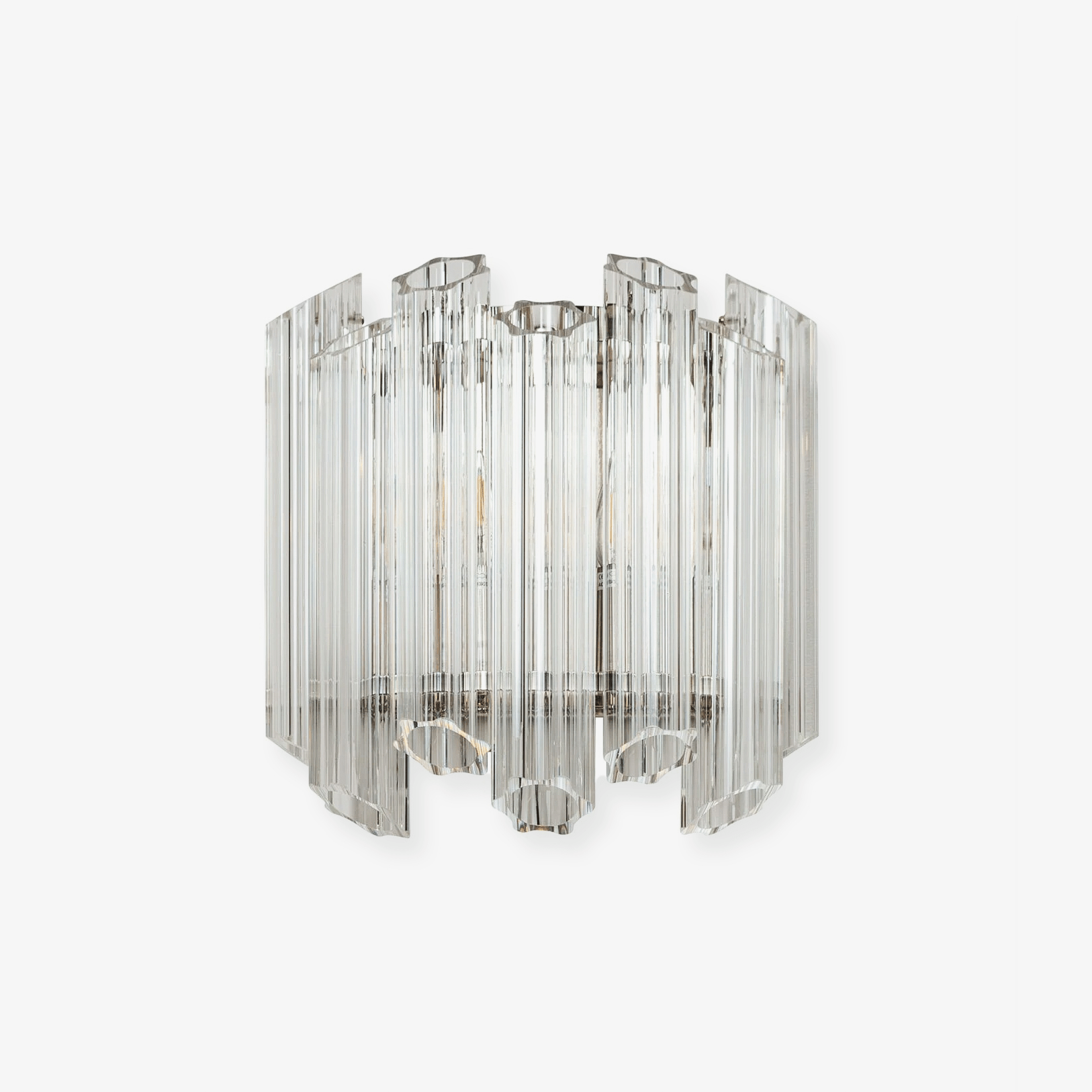 Aurora Wall Lamp Clear Murano Glass Tube Cascade-Neutral Decor