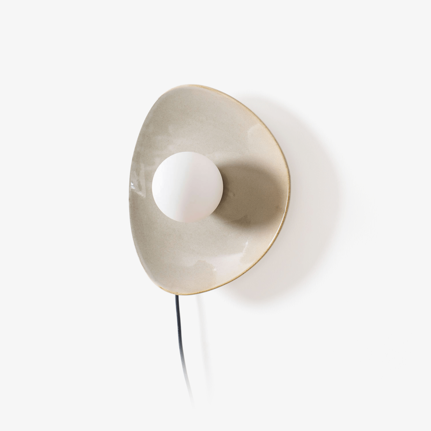 Dara Pebble Disc Plug-in Ceramics Glass Wall Light-Neutral Decor