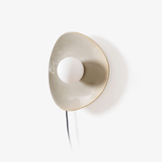 Dara Pebble Disc Plug-in Ceramics Glass Wall Light-Neutral Decor
