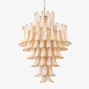 Aurora Chandelier Amber Murano Glass Petal Layered Luxury-Neutral Decor