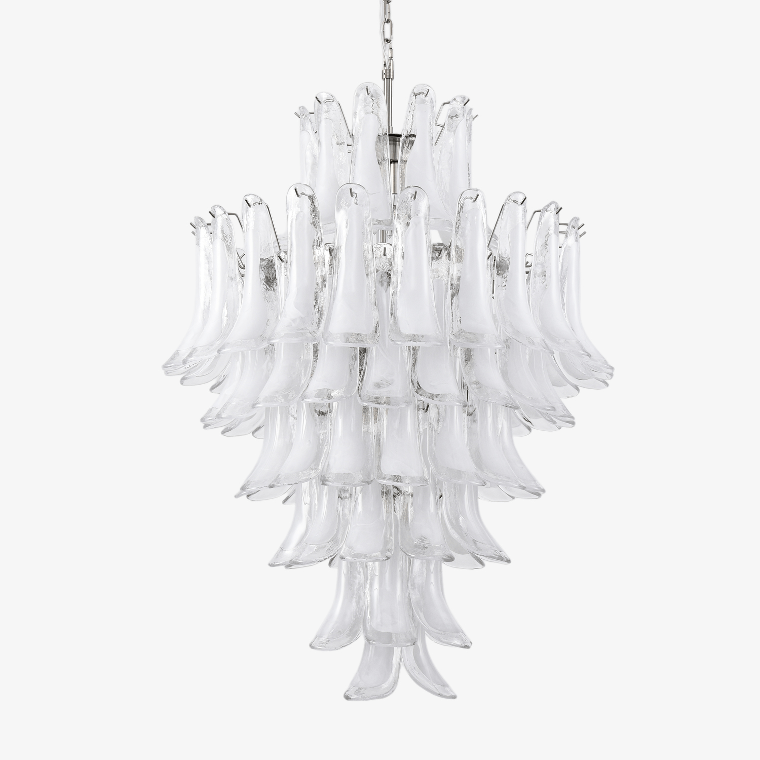 Aurora Chandelier White Cloud Glass Petals-Neutral Decor