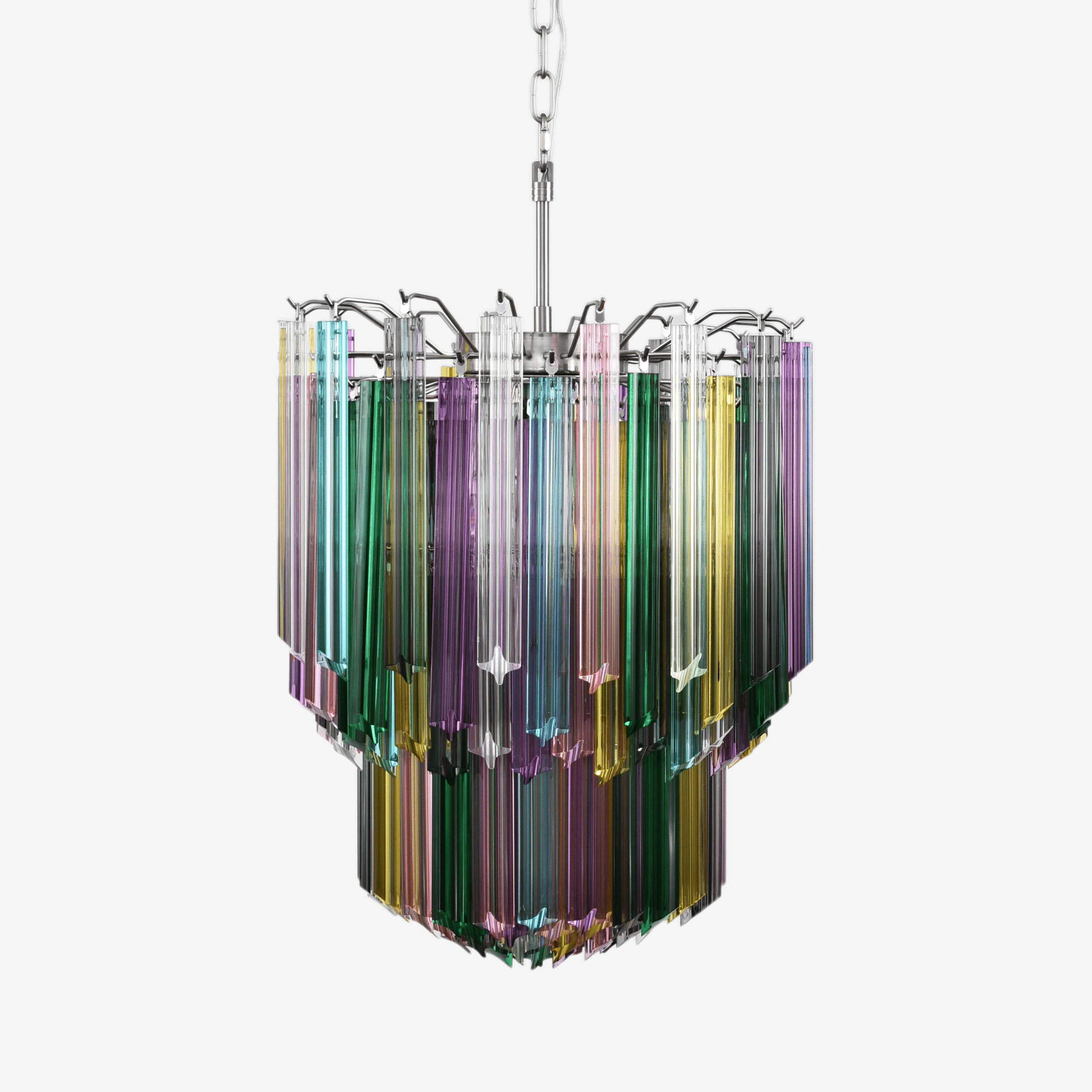 Aurora Chandelier Murano Glass Colorful Prism-Neutral Decor