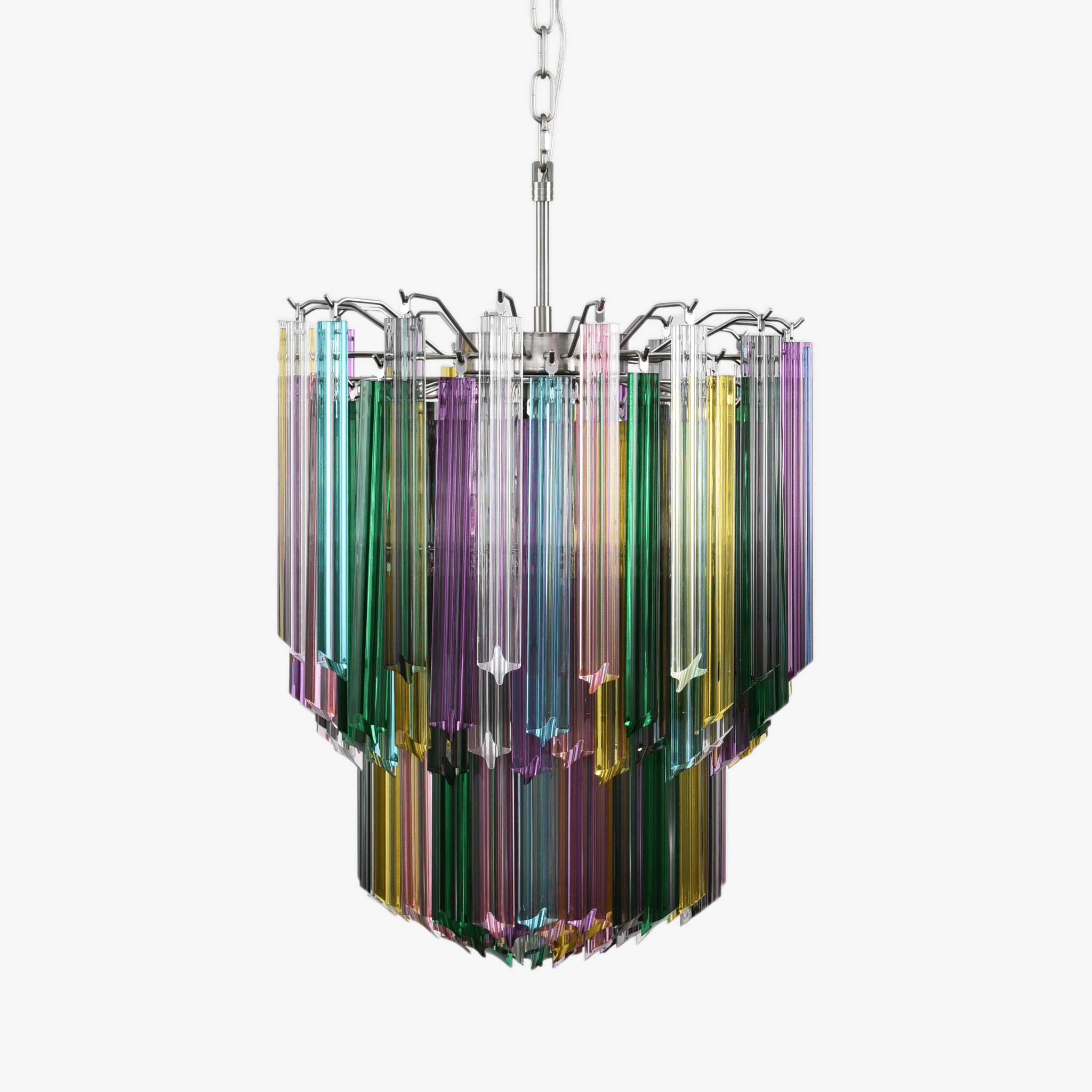 Aurora Chandelier Murano Glass Colorful Prism-Neutral Decor