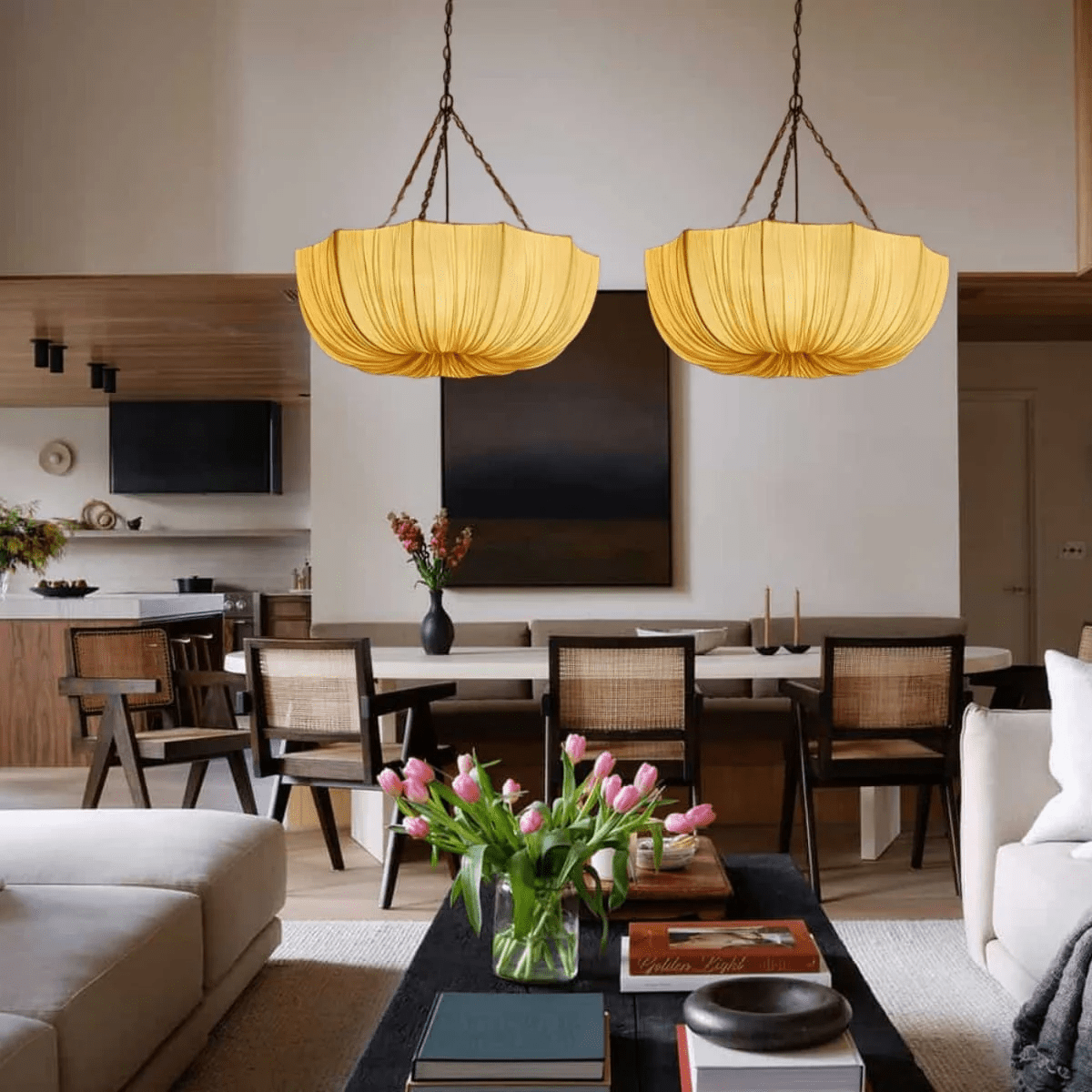 Hopty Vintage Fabric Pendant Lamp-Neutral Decor