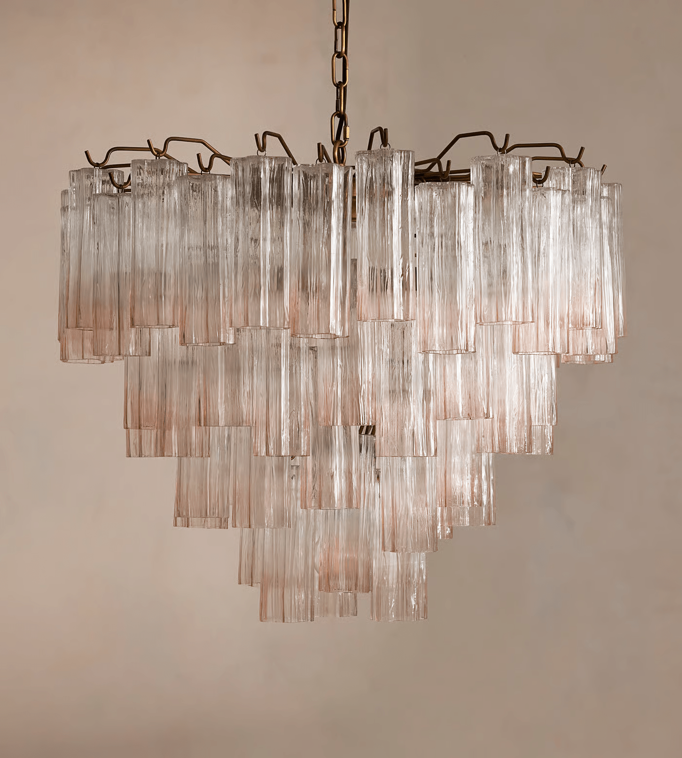 Aurora Chandelier Murano Glass Tiered Green-Neutral Decor