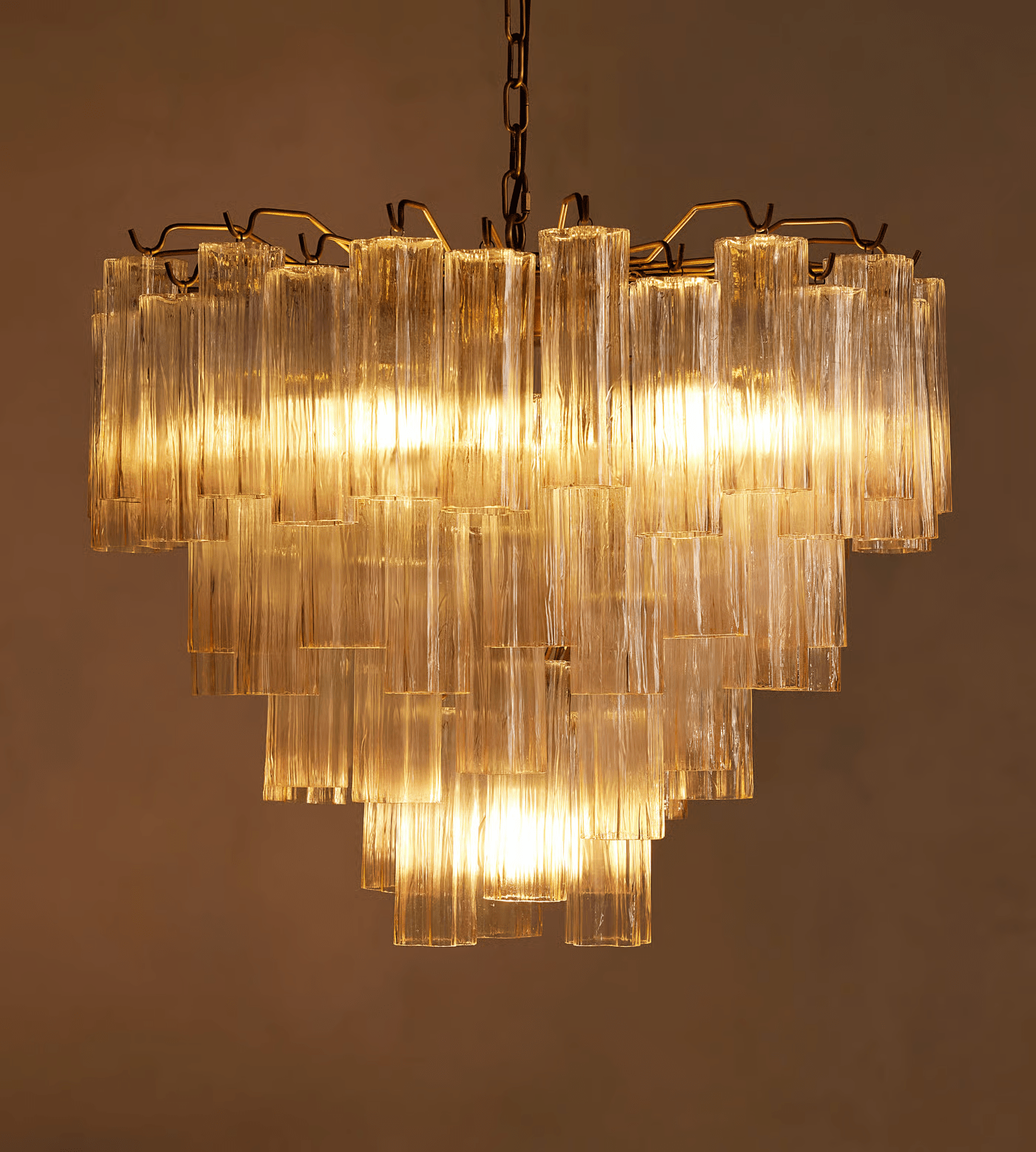 Aurora Chandelier Murano Glass Tiered Green-Neutral Decor