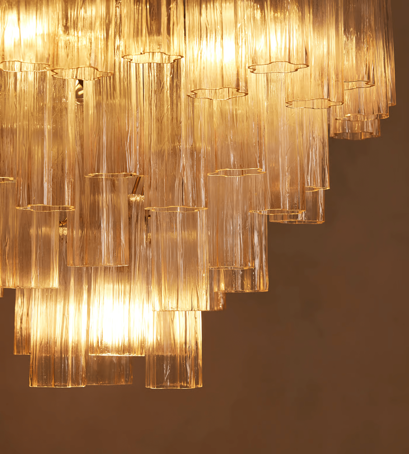 Aurora Chandelier Murano Glass Tiered Green-Neutral Decor
