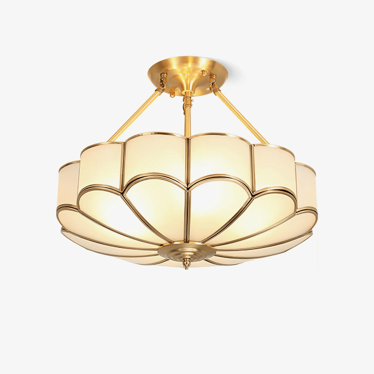 Levenor Ceiling Light Frosted Glass Petal Brass Art-Neutral Decor