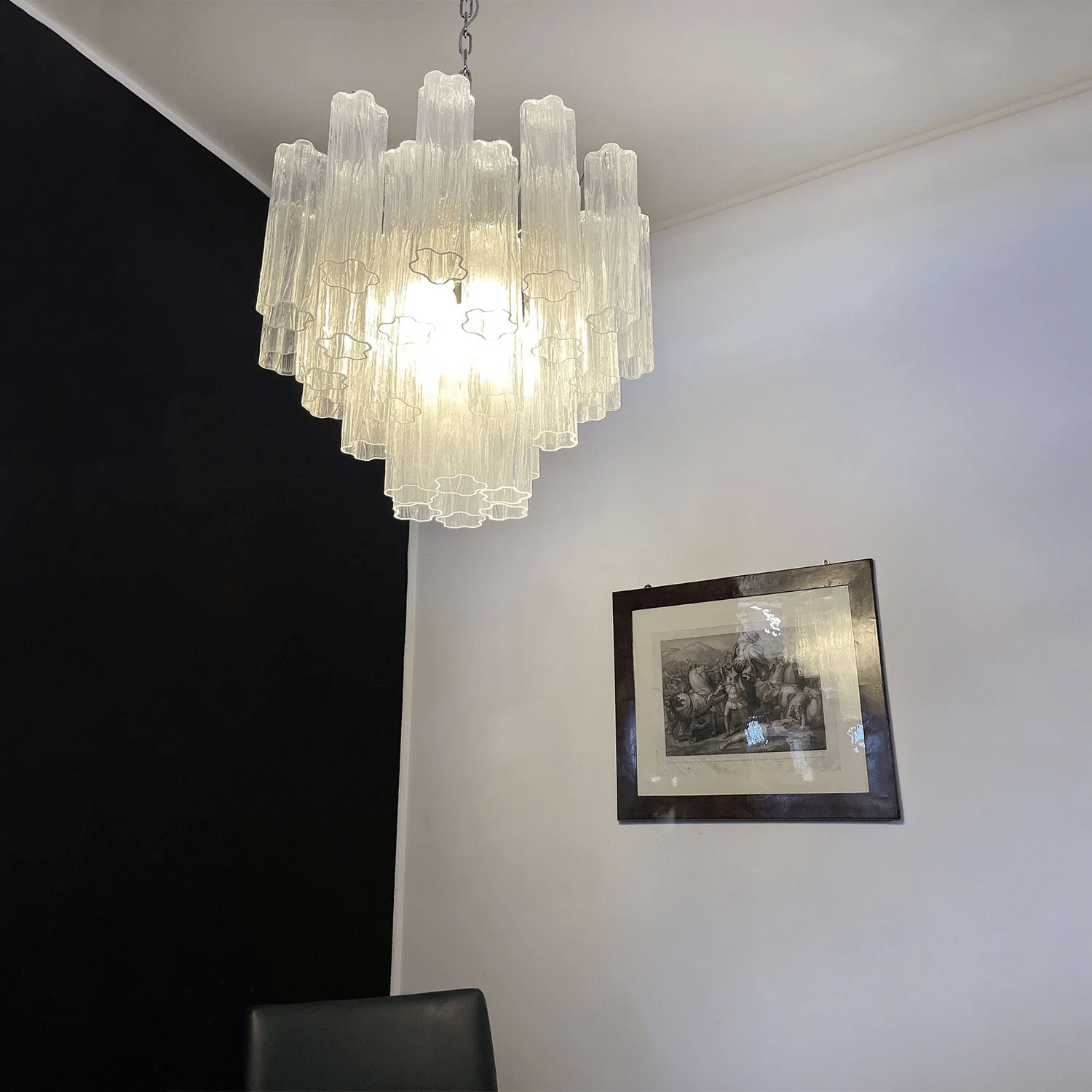 Aurora Chandelier Murano Glass Tiered-Neutral Decor