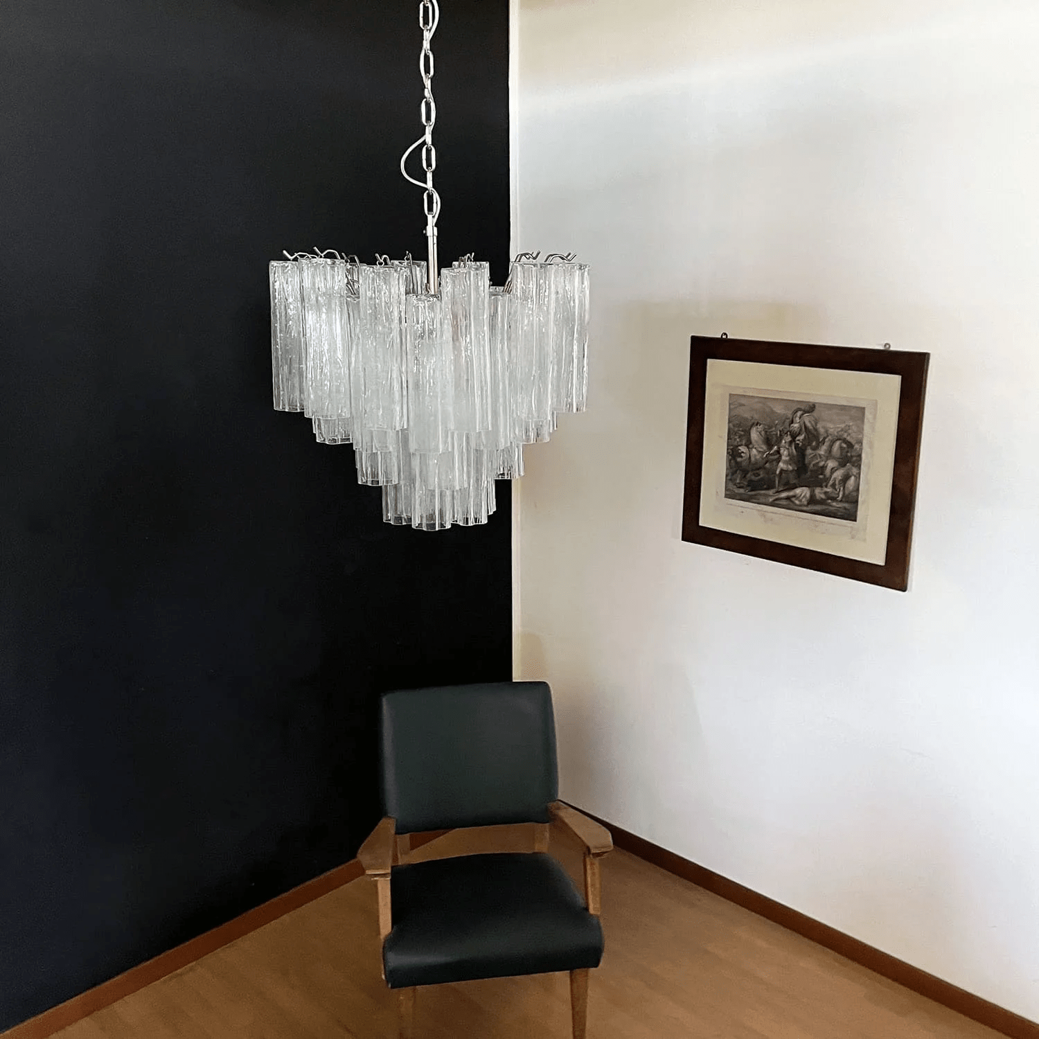 Aurora Chandelier Murano Glass Tiered-Neutral Decor