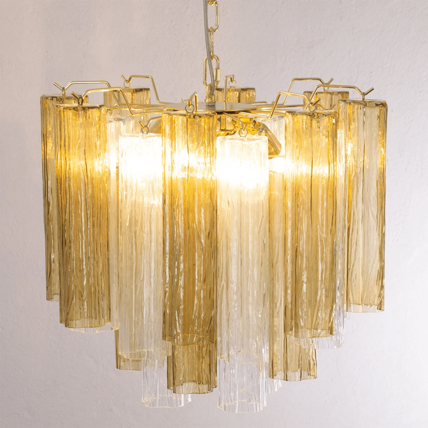 Aurora Chandelier Murano Glass Tiered-Neutral Decor