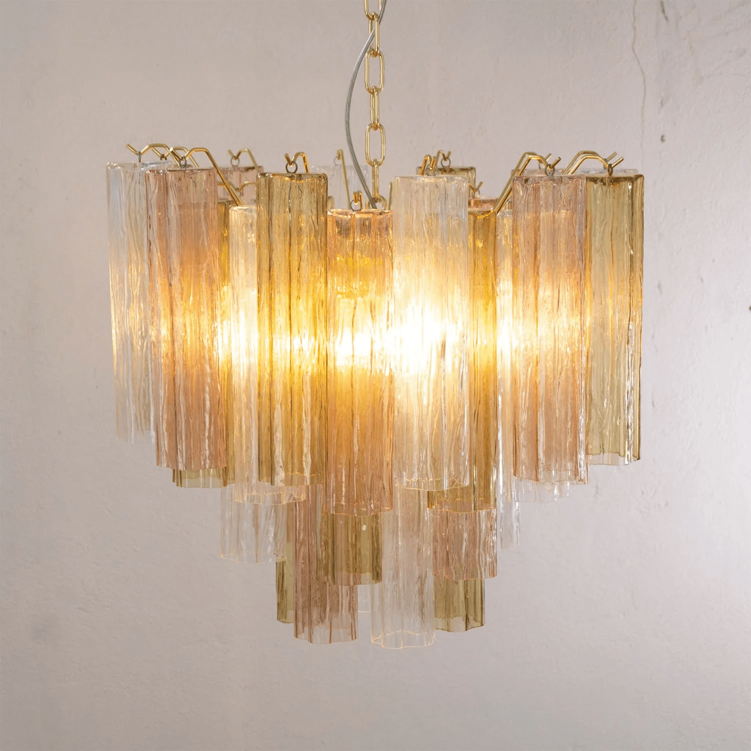 Aurora Chandelier Murano Glass Tiered-Neutral Decor