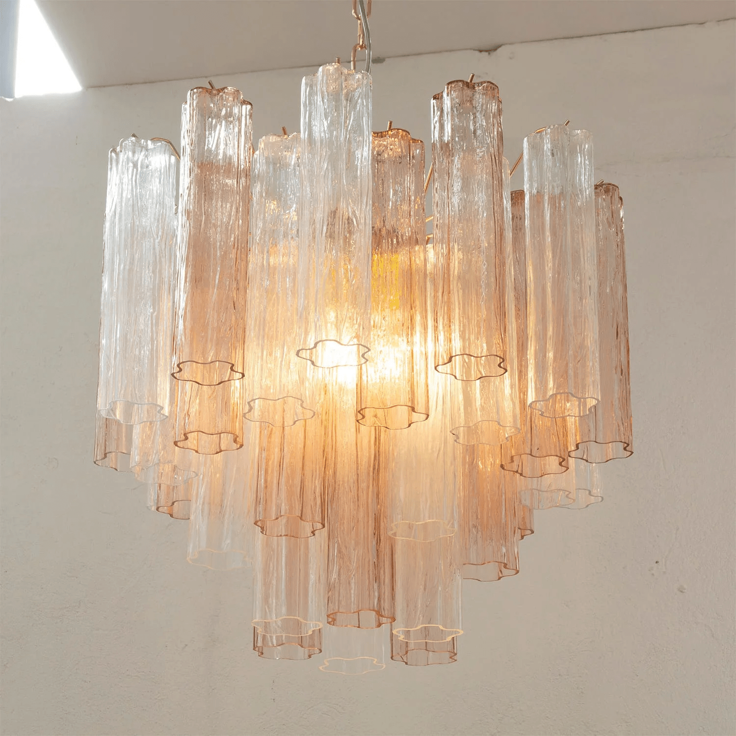 Aurora Chandelier Murano Glass Tiered-Neutral Decor