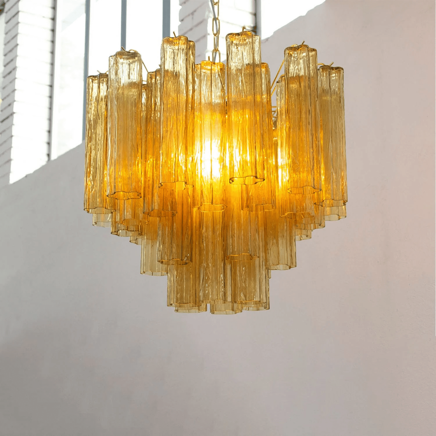 Aurora Chandelier Murano Glass Tiered-Neutral Decor