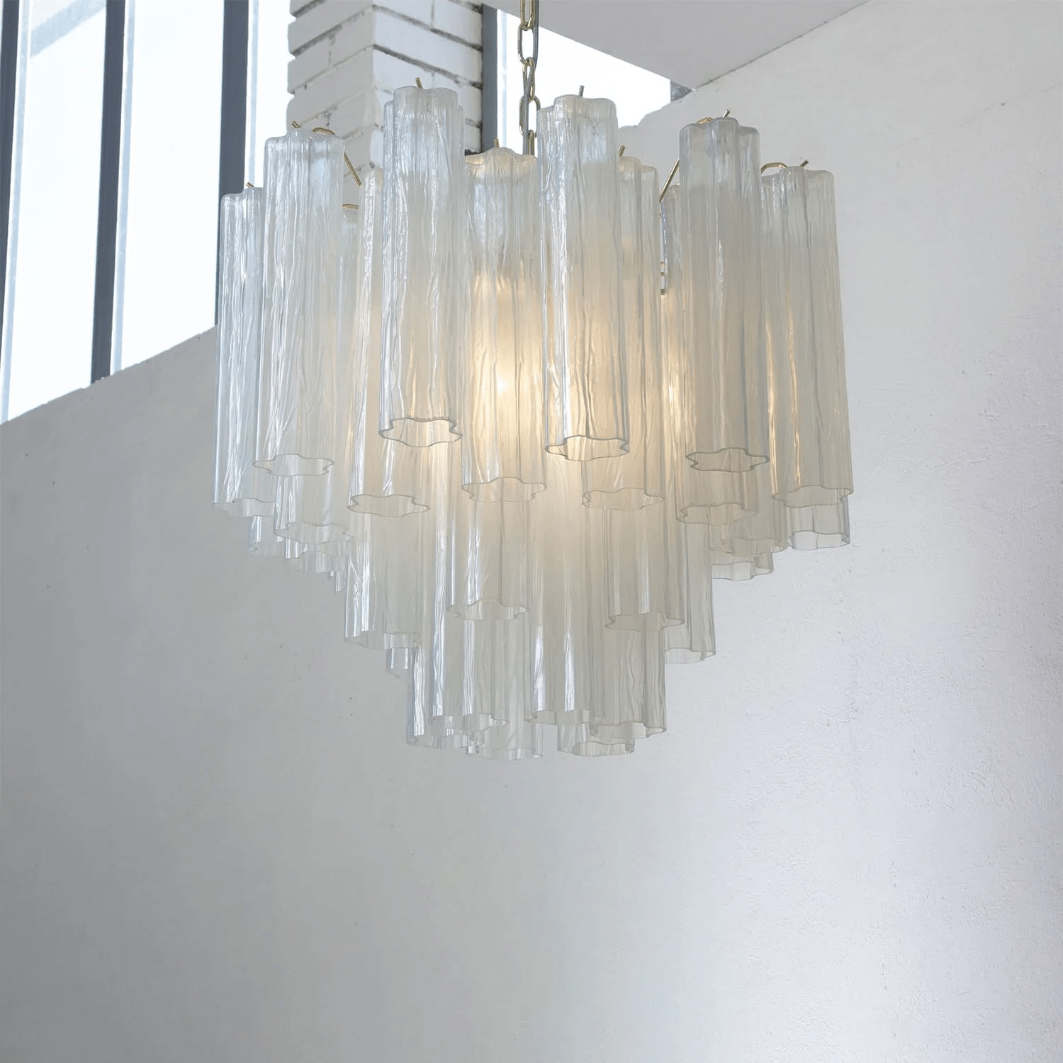 Aurora Chandelier Murano Glass Tiered-Neutral Decor