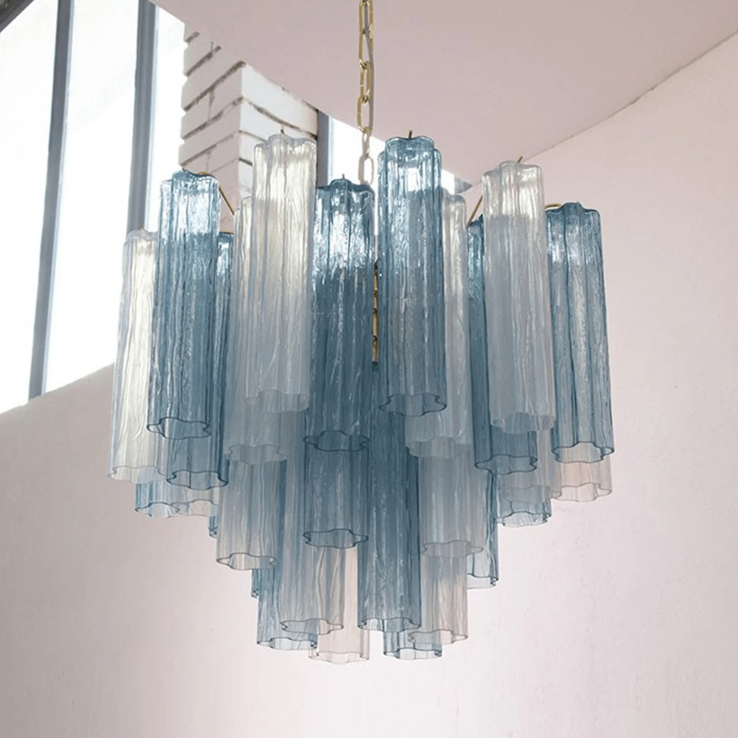 Aurora Chandelier Murano Glass Tiered-Neutral Decor