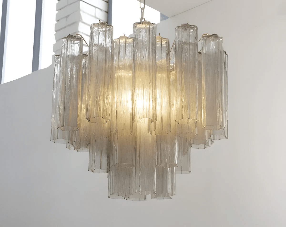 Aurora Chandelier Murano Glass Tiered-Neutral Decor