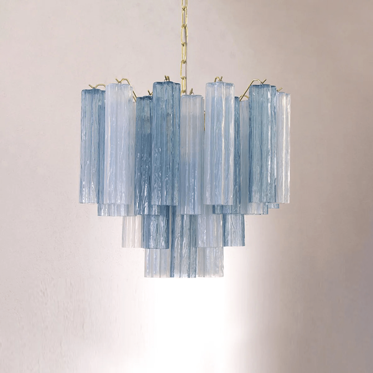Aurora Chandelier Murano Glass Tiered-Neutral Decor