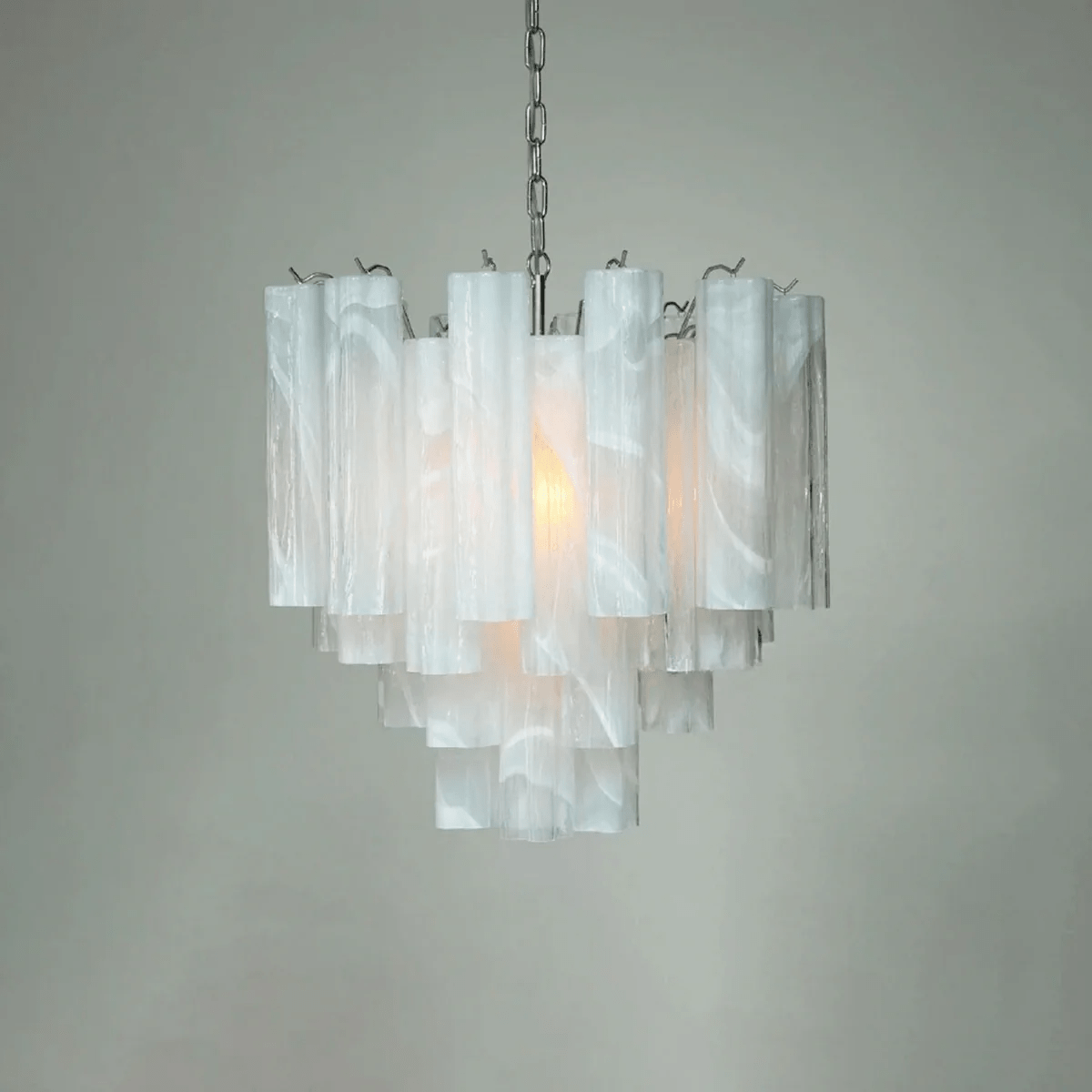 Aurora Chandelier Murano Glass Tiered-Neutral Decor