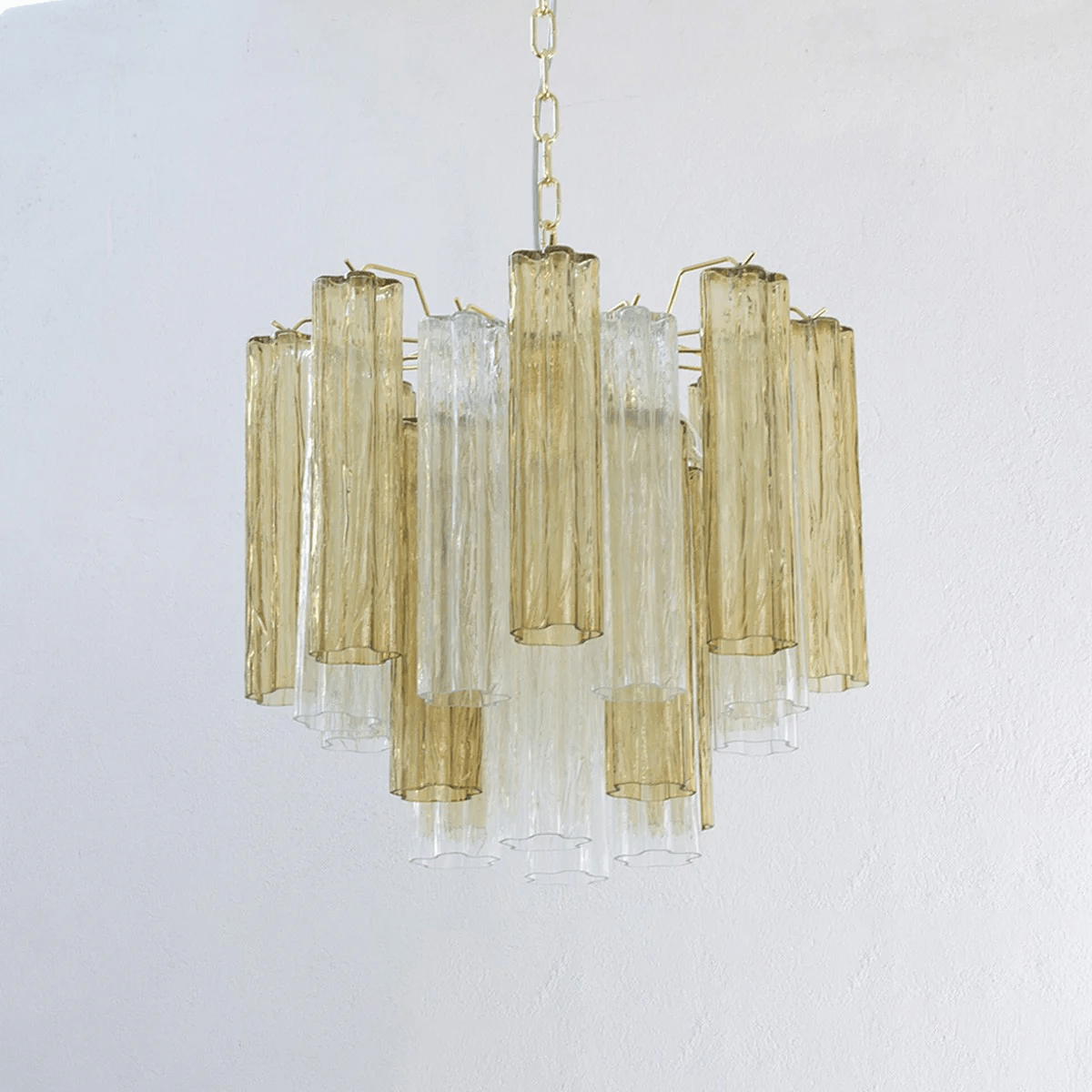 Aurora Chandelier Murano Glass Tiered-Neutral Decor