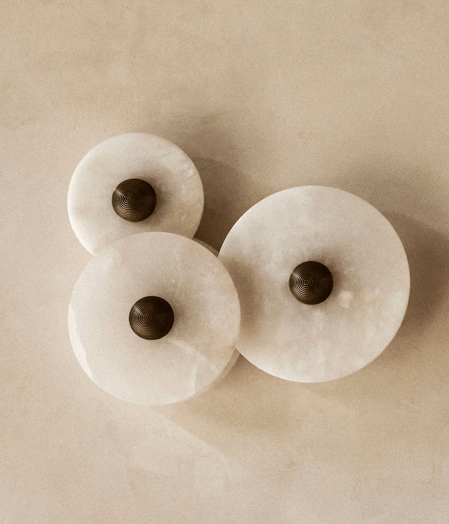 Selene Minimalist Alabaster Ceiling Light-Neutral Decor