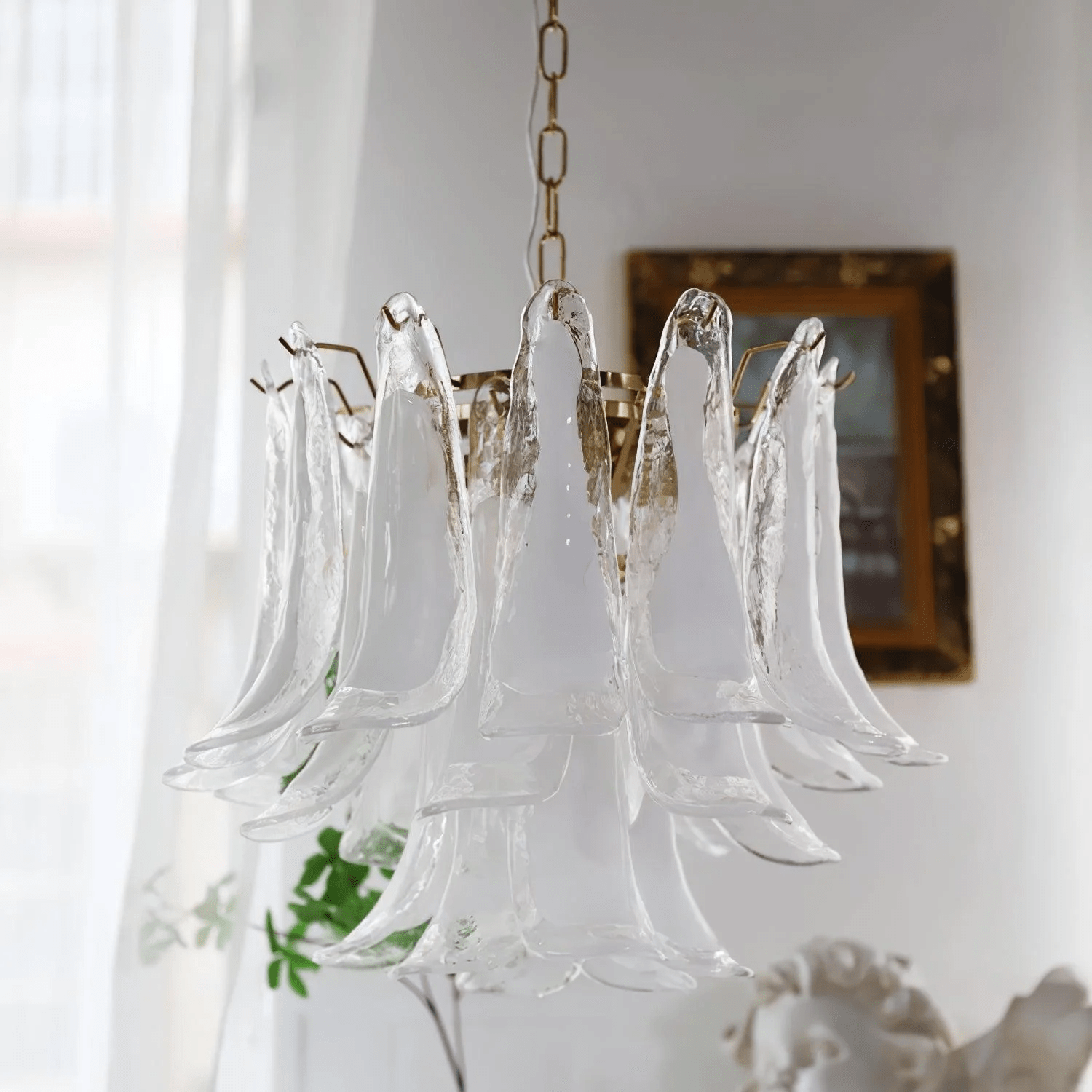 Aurora Chandelier Murano Glass Tiered Italian-Neutral Decor
