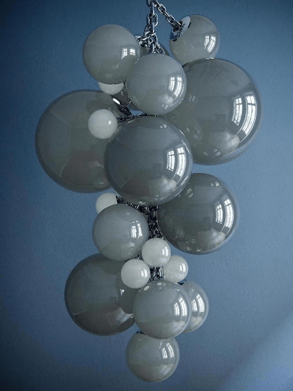 Blixo Chandelier Murano Glass Grape Cluster Art Deco-Neutral Decor