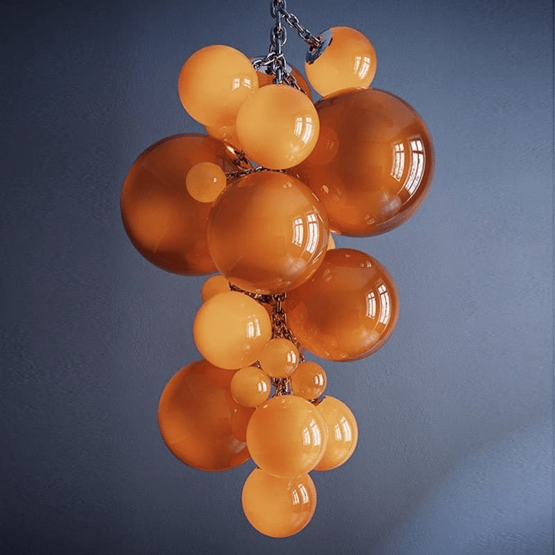 Blixo Chandelier Murano Glass Grape Cluster Art Deco-Neutral Decor