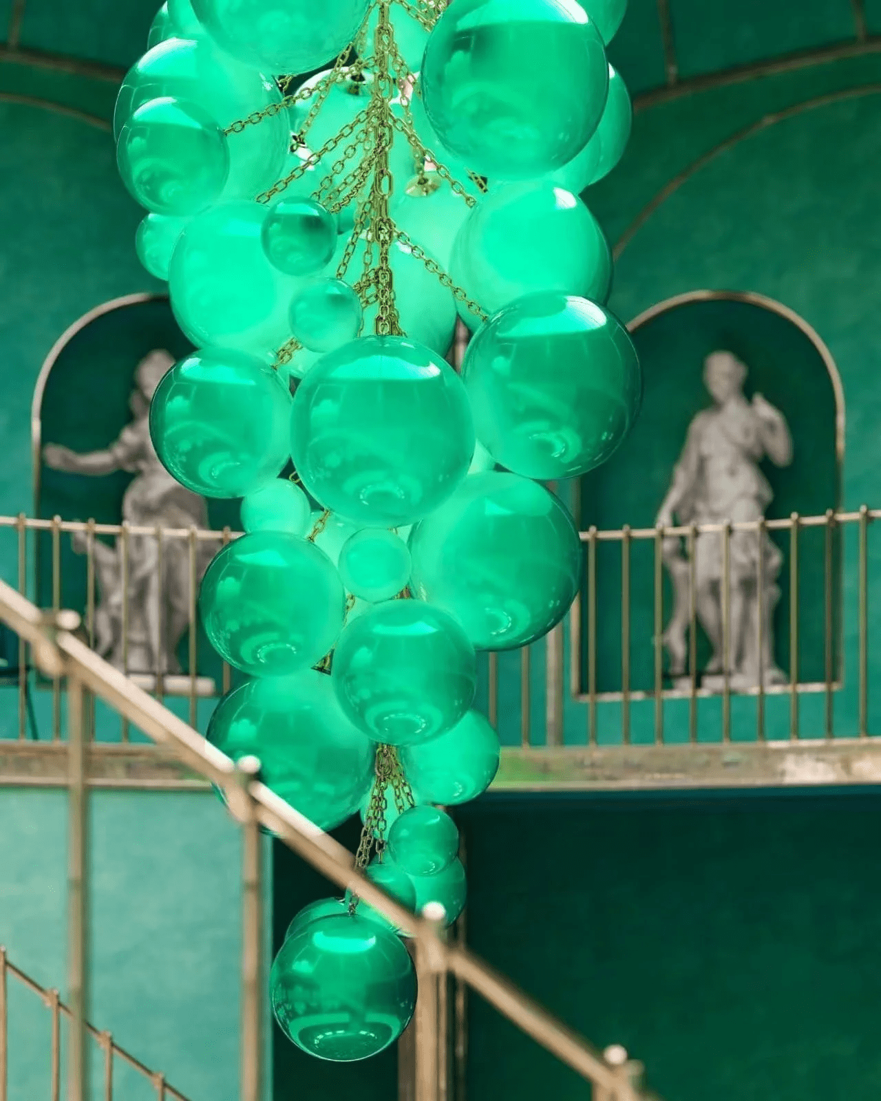 Blixo Chandelier Murano Glass Grape Cluster Art Deco-Neutral Decor