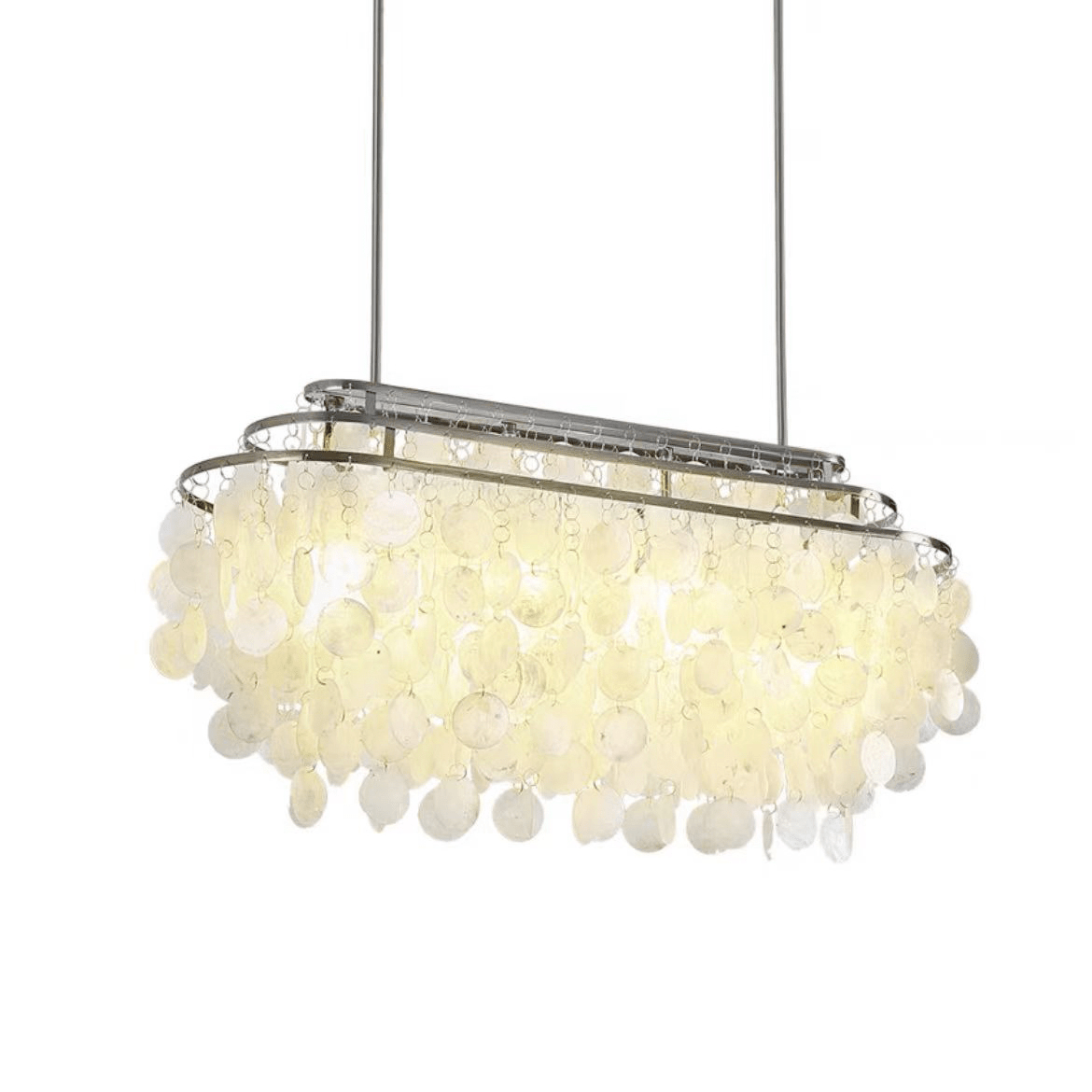 Rivena Pendant Lamp Round Shell Ring-Neutral Decor