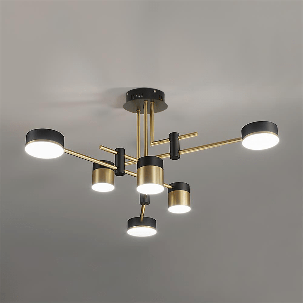 Lustra Chandelier Black Gold Spider Arms-Neutral Decor