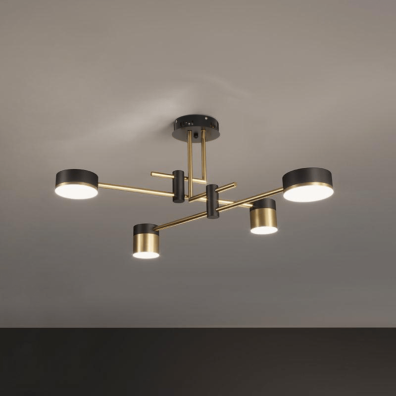 Lustra Chandelier Black Gold Spider Arms-Neutral Decor