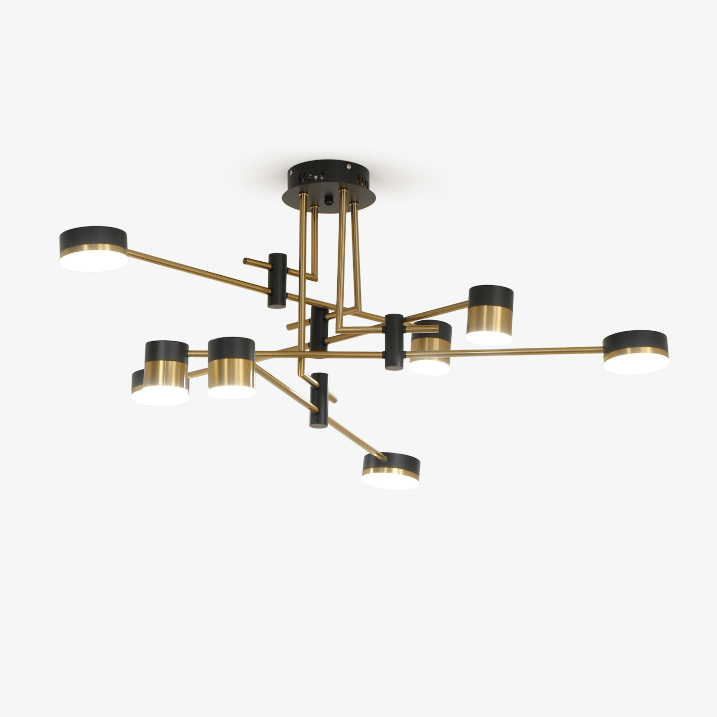Lustra Chandelier Black Gold Spider Arms-Neutral Decor